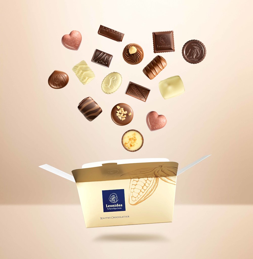 Pralinenbox aus der belgische Pralinen springen